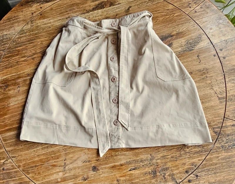 Lands End Y2k Landsend high waist cotton belted beige skirt size 20 W