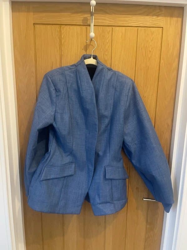 ASOS ASOS Luxe structured linen sculpted tailored blazer co-ord in chambray blue