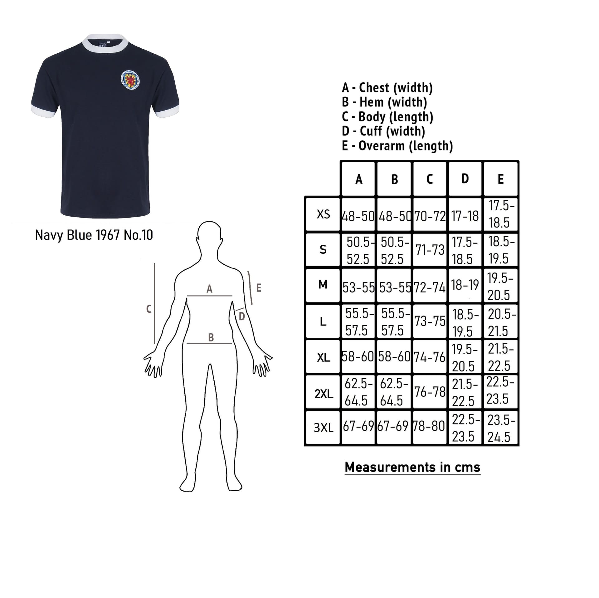 Scottish FA Scottish FA Men's Adults Retro Shirt in Navy - 4