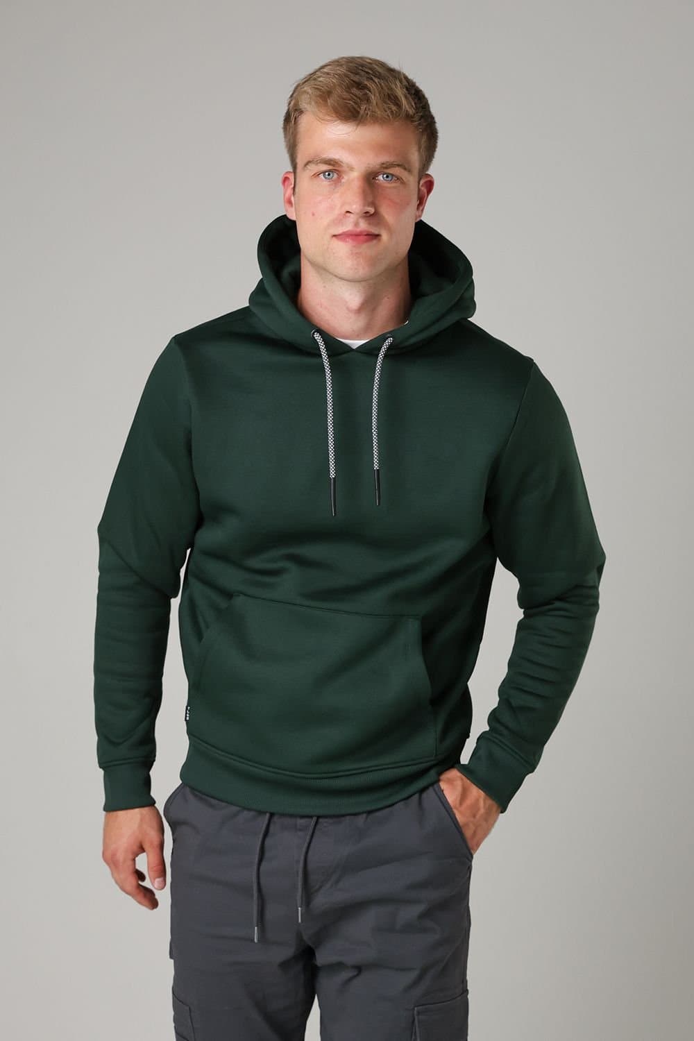 Tokyo Laundry Tokyo Laundry Men's Brushed Back Fleece Drawcord Hoody in Green