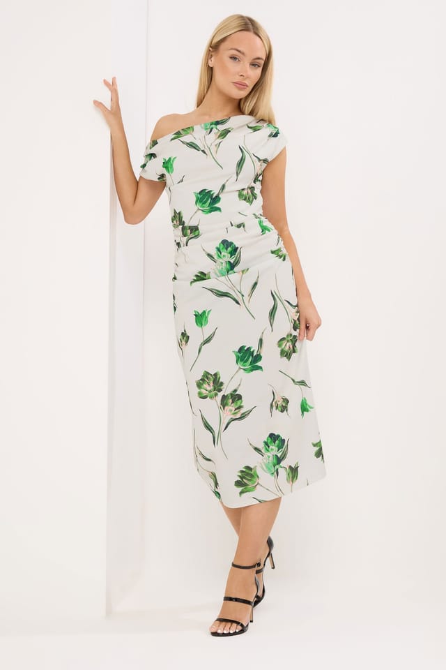 Star By Julien Macdonald Star by Julien Macdonald Women's Floral Draped Midi Dress in White - 3