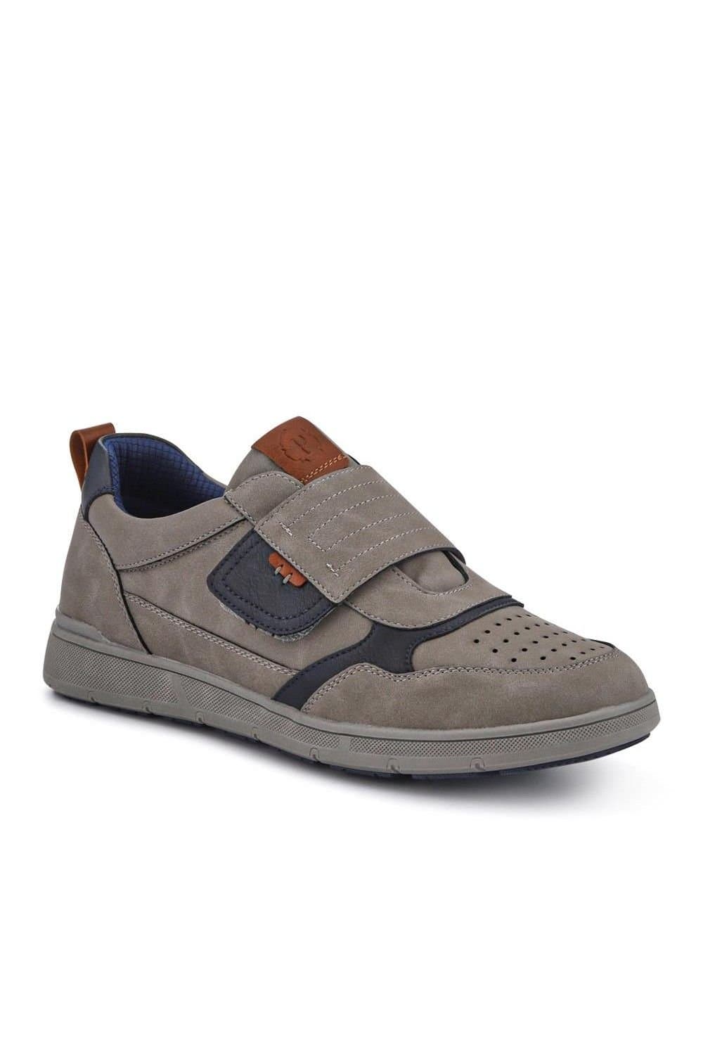 Pavers Pavers Men's Wide-Fit Touch-Fasten Comfort Shoes in Grey
