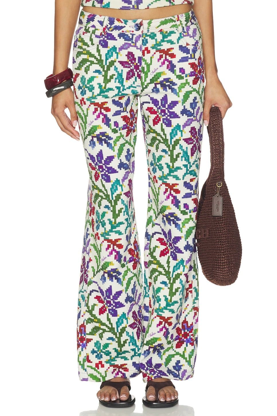 revolve Revolve Multi Floral Wide-Leg Trousers