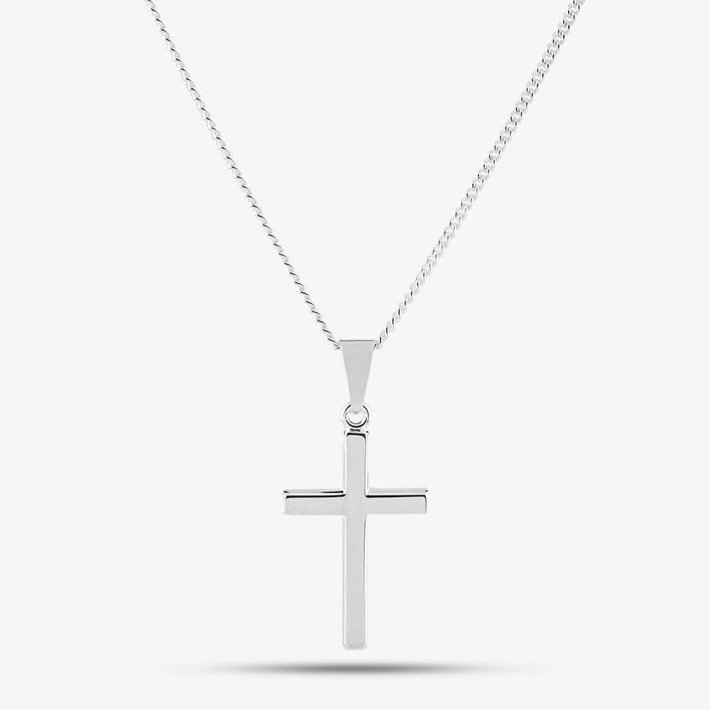 T.H.Baker T.H.Baker Women's Silver Plain Cross & Chain SCS21