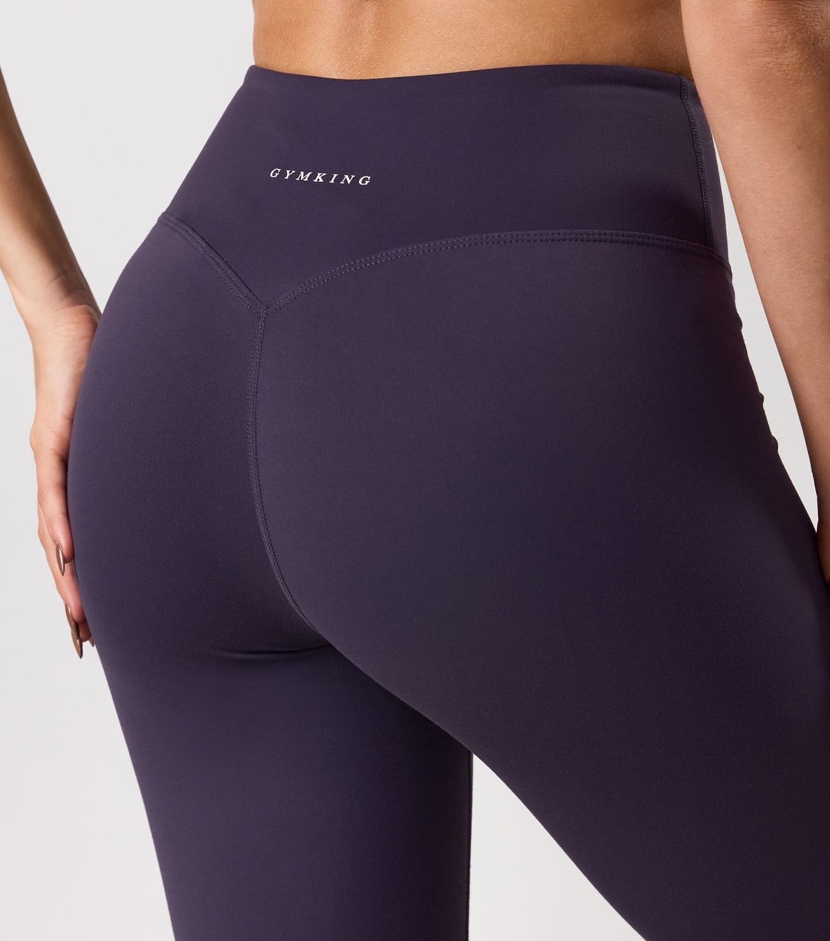 Gym King Women's Dark Purple Logo Leggings Gym King New Look - 4