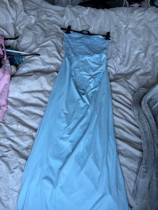 Shein blue lace maxi dress