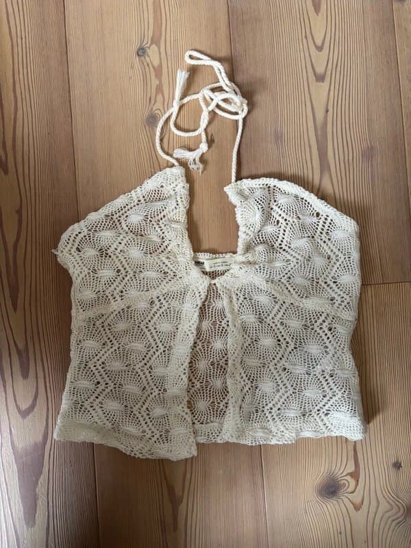 Bershka crochet knit halter neck top