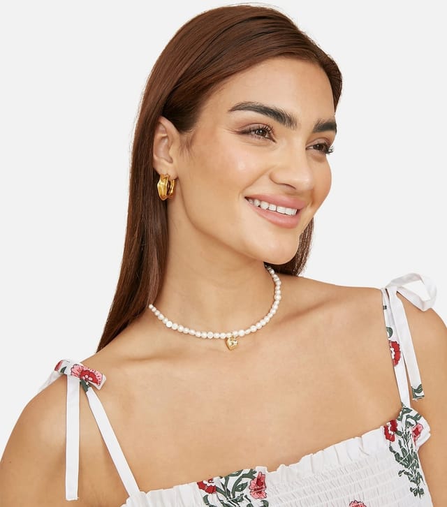 Yumi Women's White Flower Print Smocked Sun Dress Yumi New Look - 3