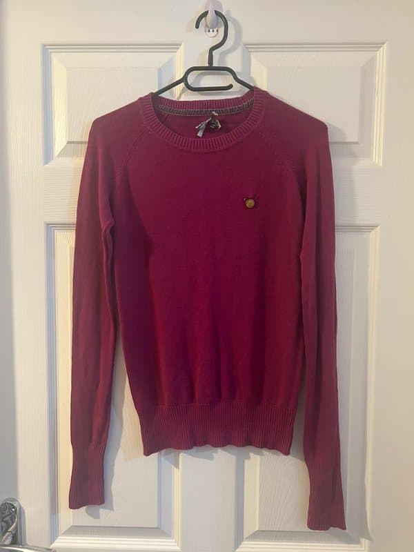 Bershka BSK by Bershka Burgundy / Maroon Knit Jumper Size L (UK 12-14) Crew Neck