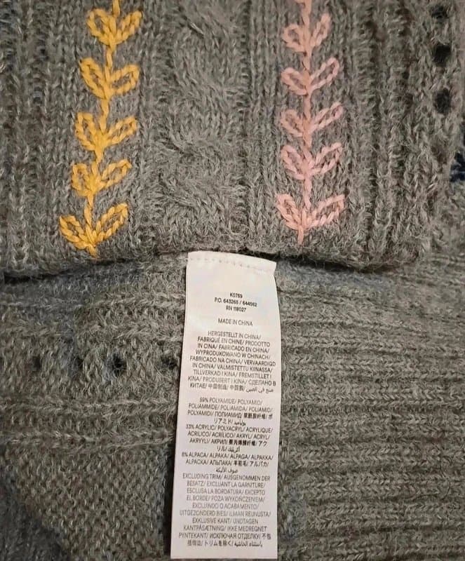 Boden Boden Grey Melange Fluffy Embroidered Jumper RRP £98 - size L (16/18)