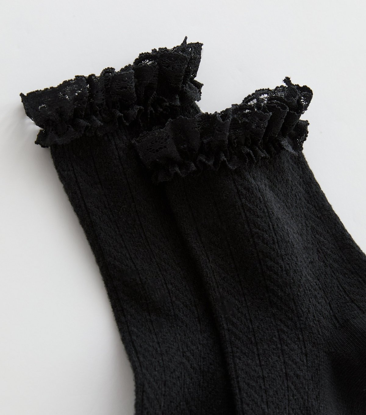 New Look Black Cable Frill Socks New Look - 2