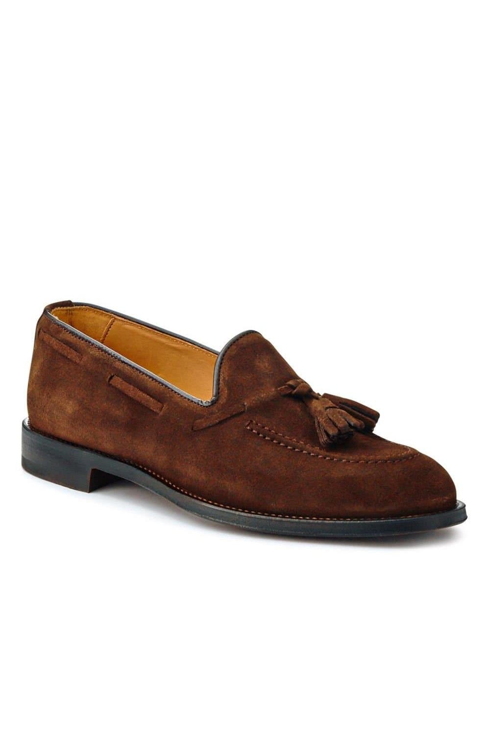 Jones Bootmaker Jones Bootmaker Men's Corsino Smart Leather Loafers in Dark Brown