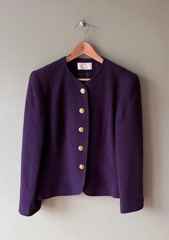 Eastex Purple Wool Boucle Jacket Size 12