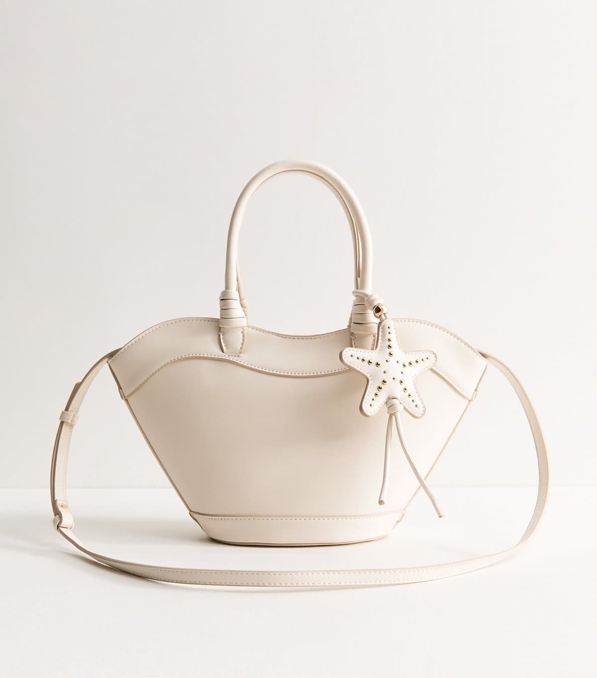 New Look Cream Faux Leather Scoop Top Mini Tote Bag Vegan New Look