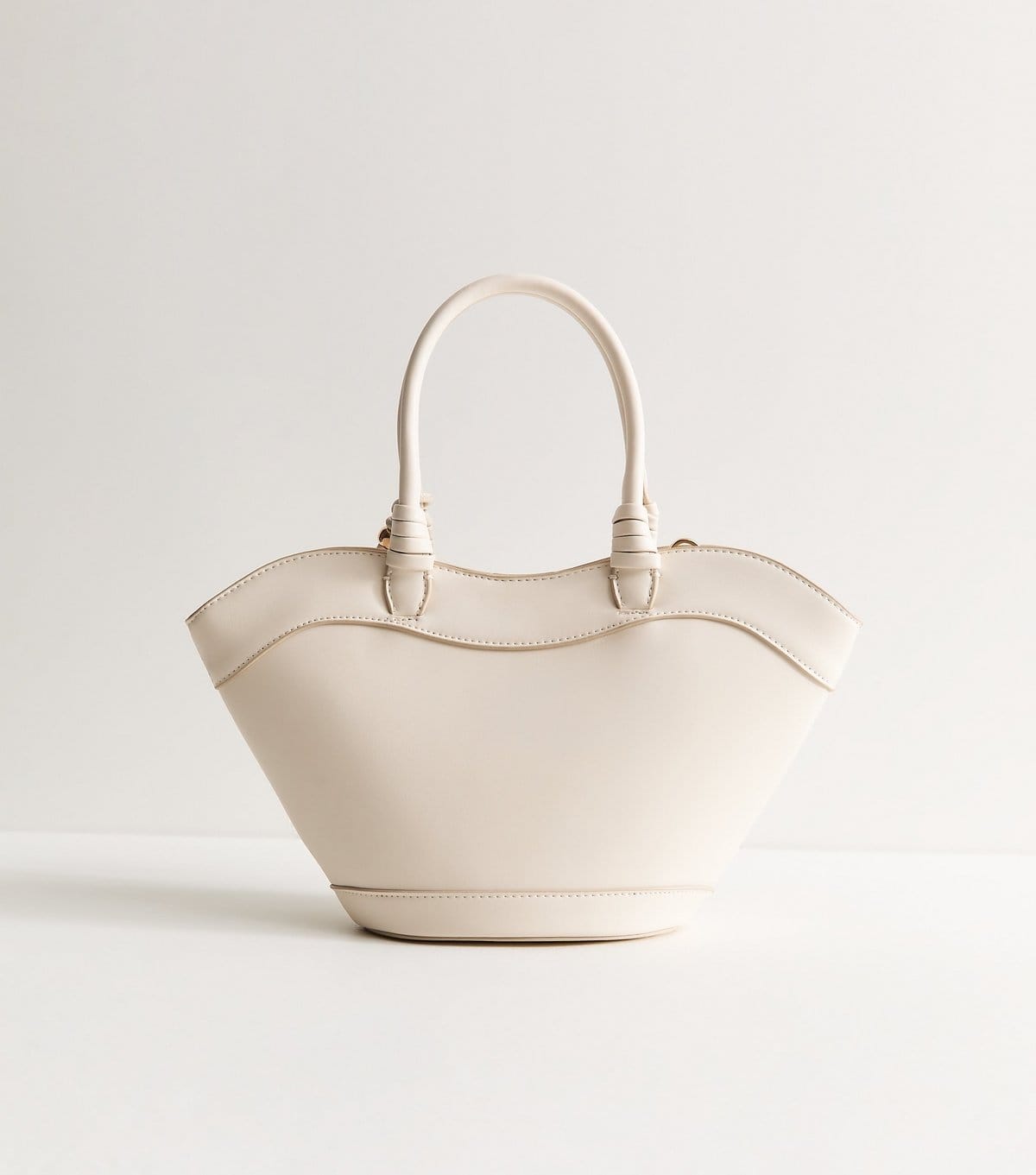 New Look Cream Faux Leather Scoop Top Mini Tote Bag Vegan New Look - 4