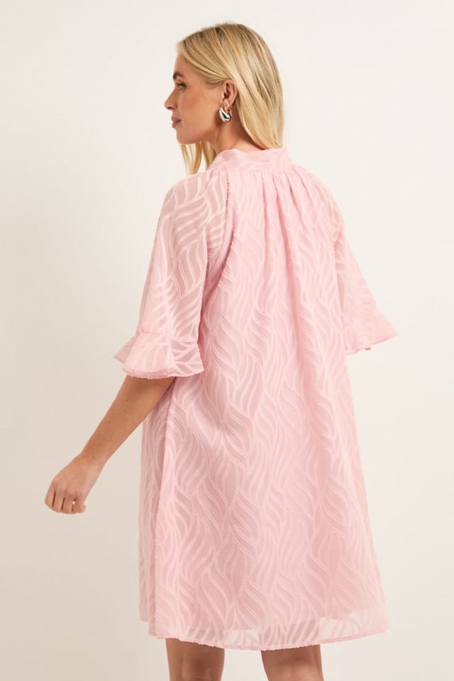 Wallis Wallis Women's Petite Burn Out Cape Sleeve Shift Dress in Blush - 3