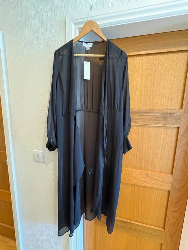 Never Fully Dressed Never Fully Dressed Dress Sheer Midaxi Black Occasion size UK 12
