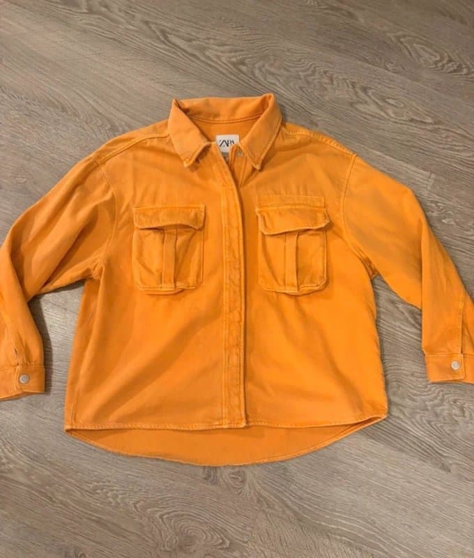 Zara Zara Orange Utility Overshirt Jacket XS