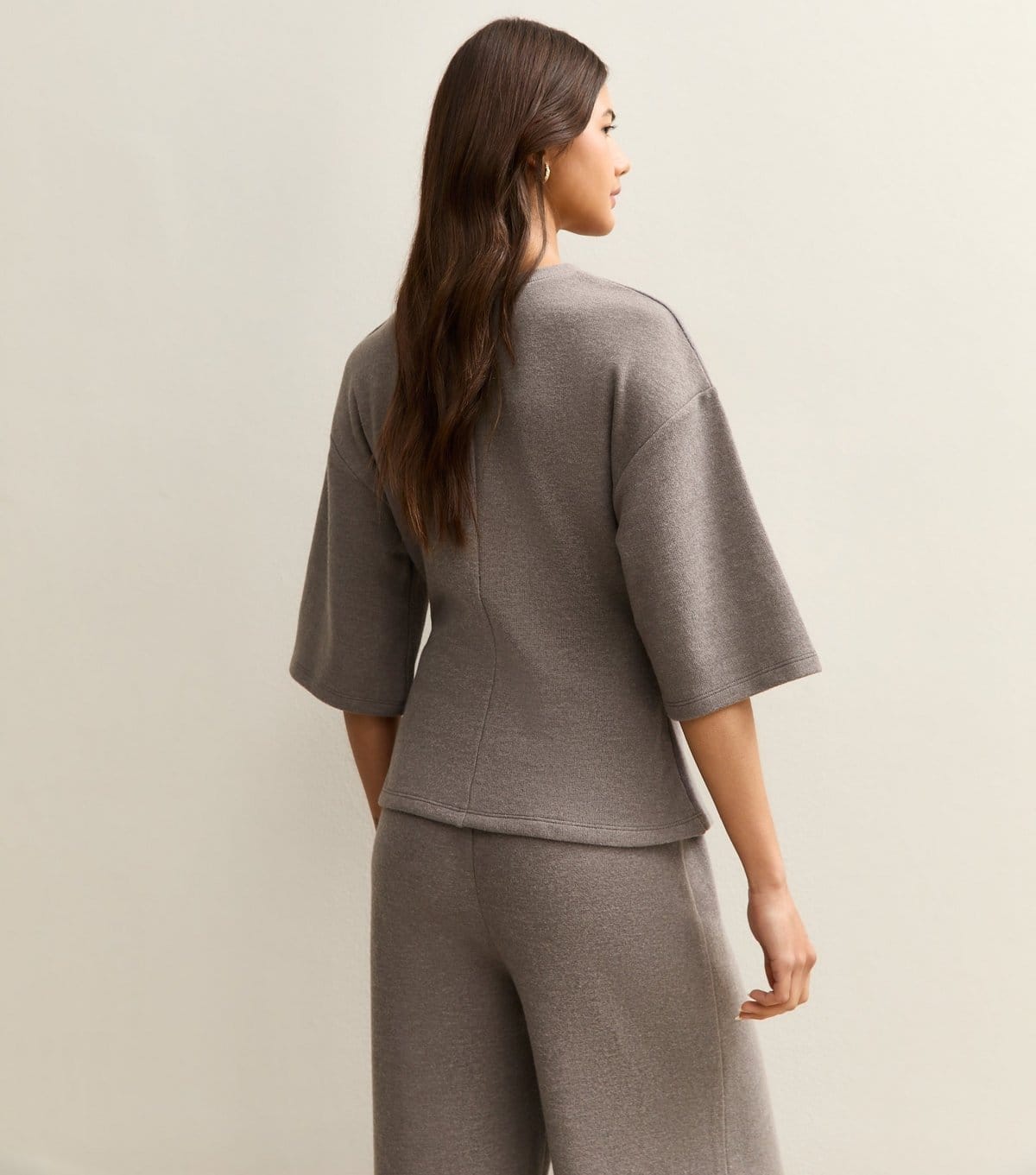 New Look Women's Mid Grey Soft Touch Ruched Waist Top New Look - 4