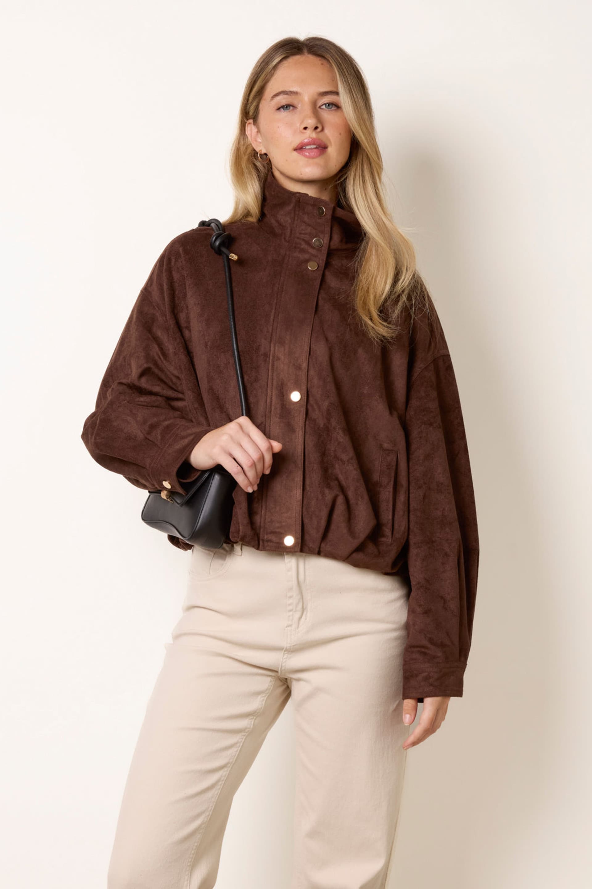 Blue Vanilla Blue Vanilla Women's Brown Long Sleeve Turtleneck Jacket