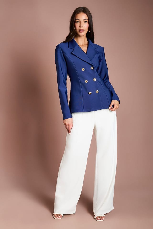 Coast Coast Women's Double Breasted Bandage Blazer in Navy - 2