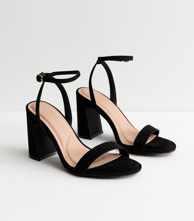 New Look Women's Black Faux Suede Block Heel Sandals New Look - 3