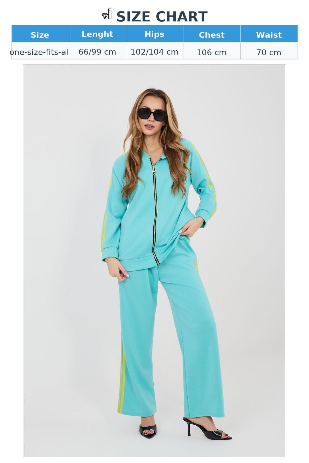 Love Lace Love Lace Women's Paris Stripe Hooded Tracksuit Set Pants in Blue - 4