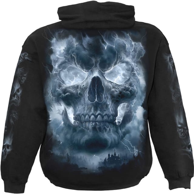 Spiral Direct Spiral Direct Men's Grave Skies Back Print Pullover Hoodie in Black - 3