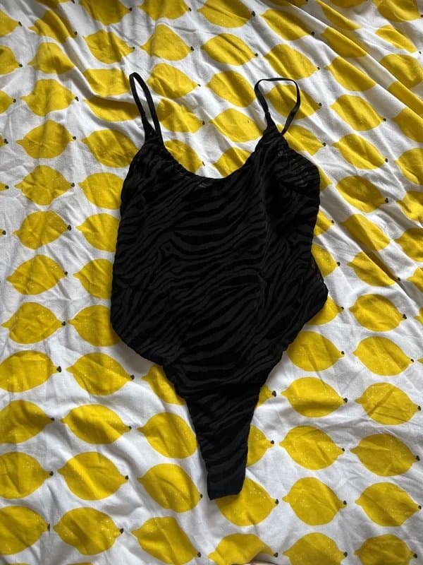 ASOS Design Sheer tiger print black body suit