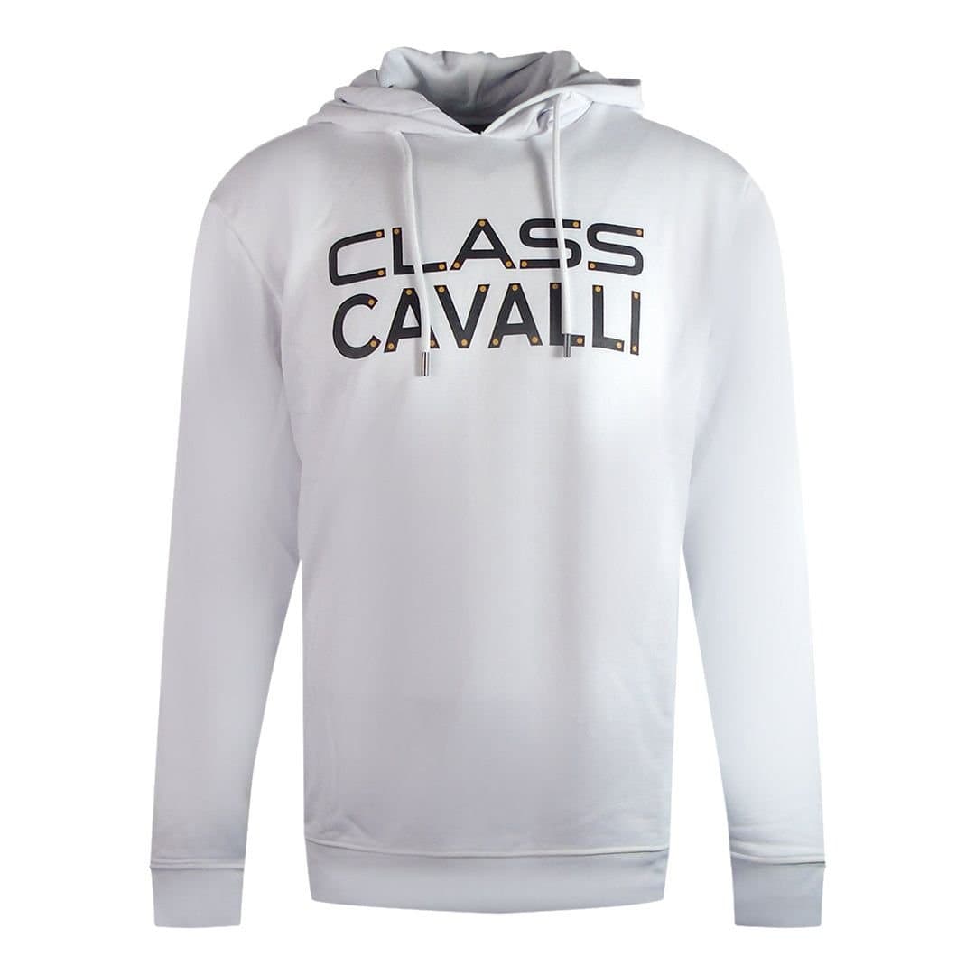 Cavalli Class Cavalli Class Men's Reverse Logo White Hoodie