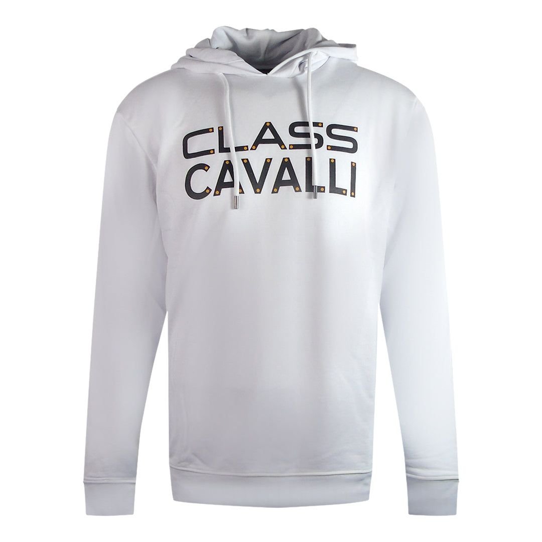 Cavalli Class Cavalli Class Men's Reverse Logo White Hoodie - 4