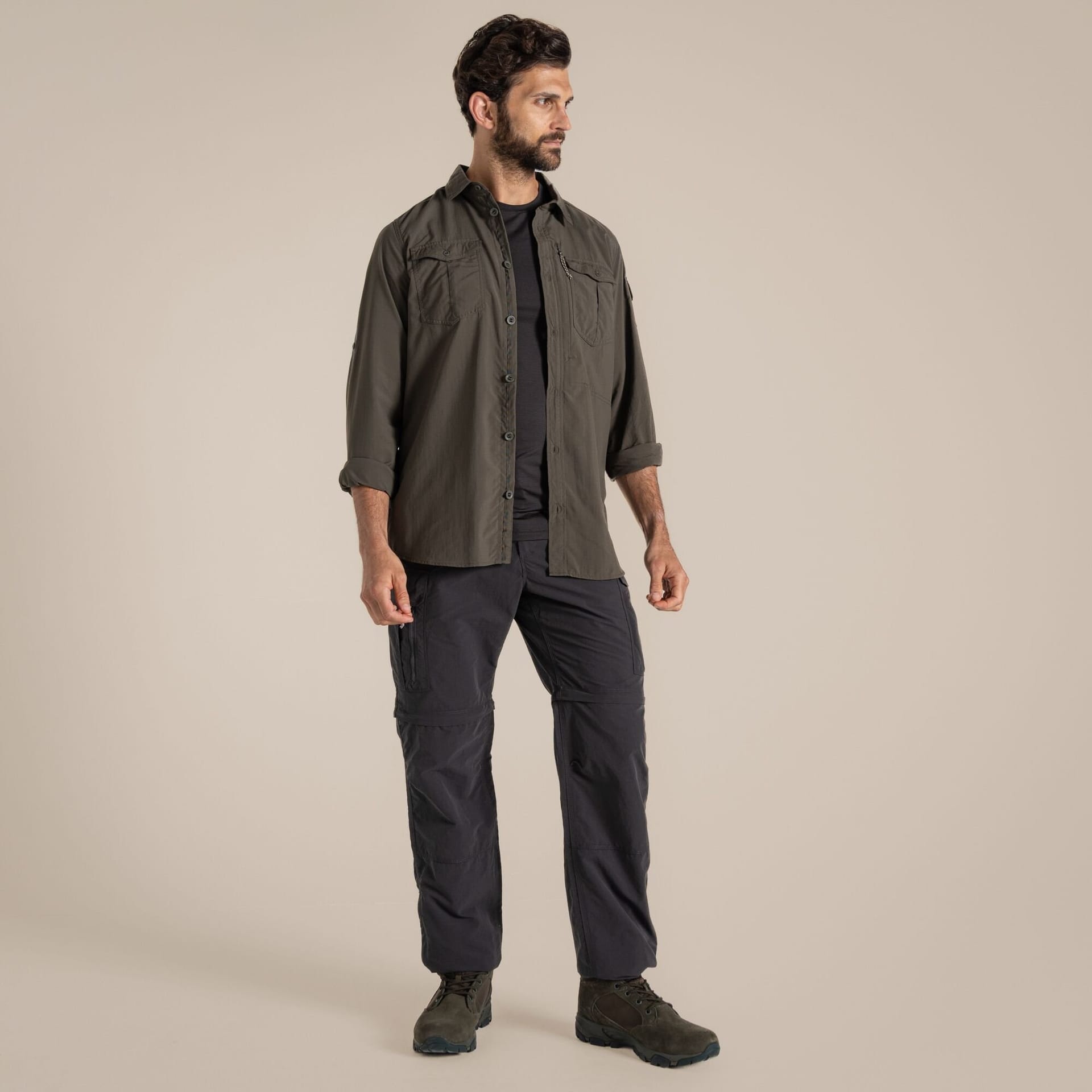 Craghoppers Craghoppers Men's NosiLife Pro Insect-Repellent Odour Elimination Zip-Off Cargo Trouser in Dark Grey - 4