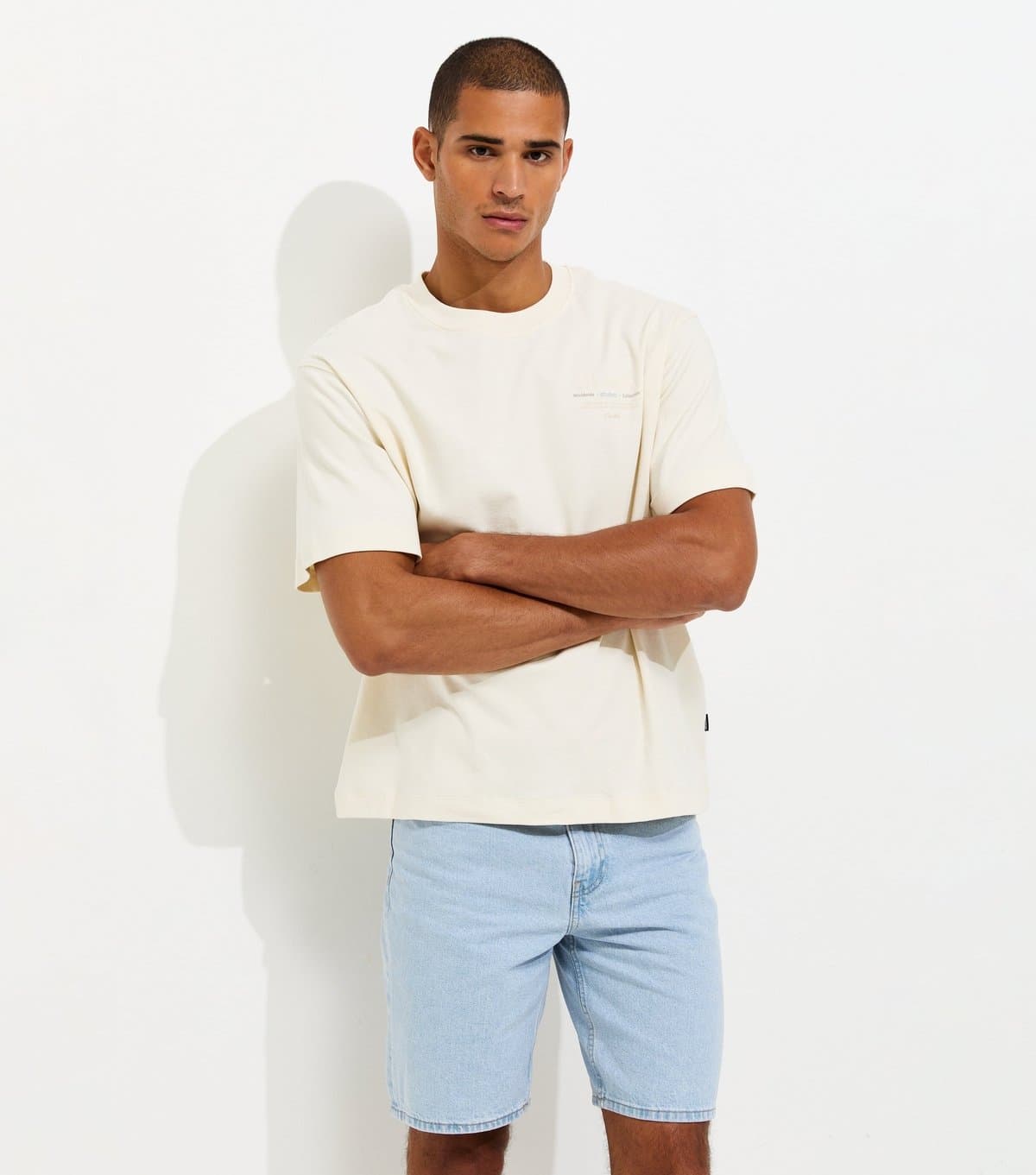 Only and Sons Men's Light Blue Denim Shorts Only and Sons New Look