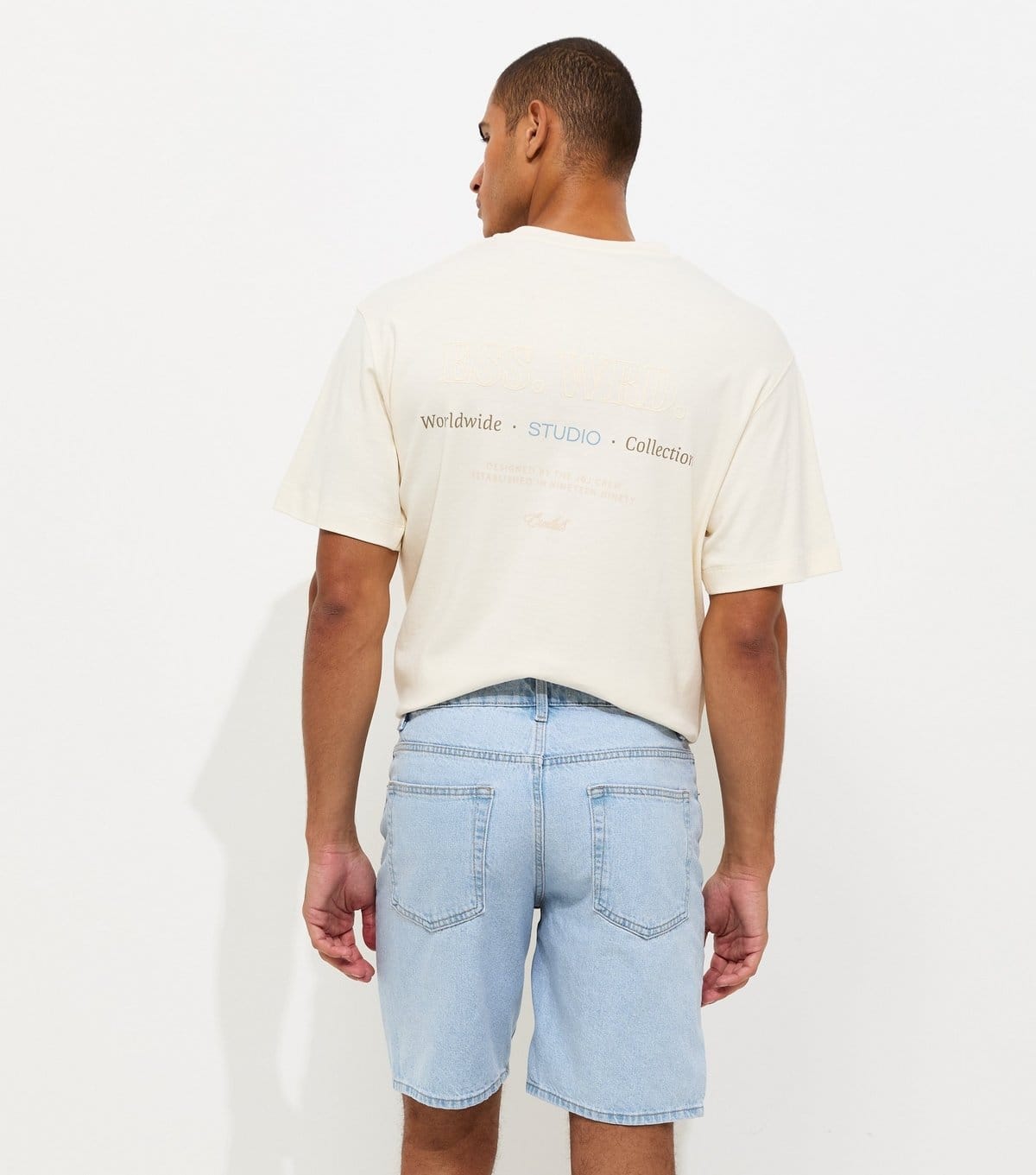 Only and Sons Men's Light Blue Denim Shorts Only and Sons New Look - 4