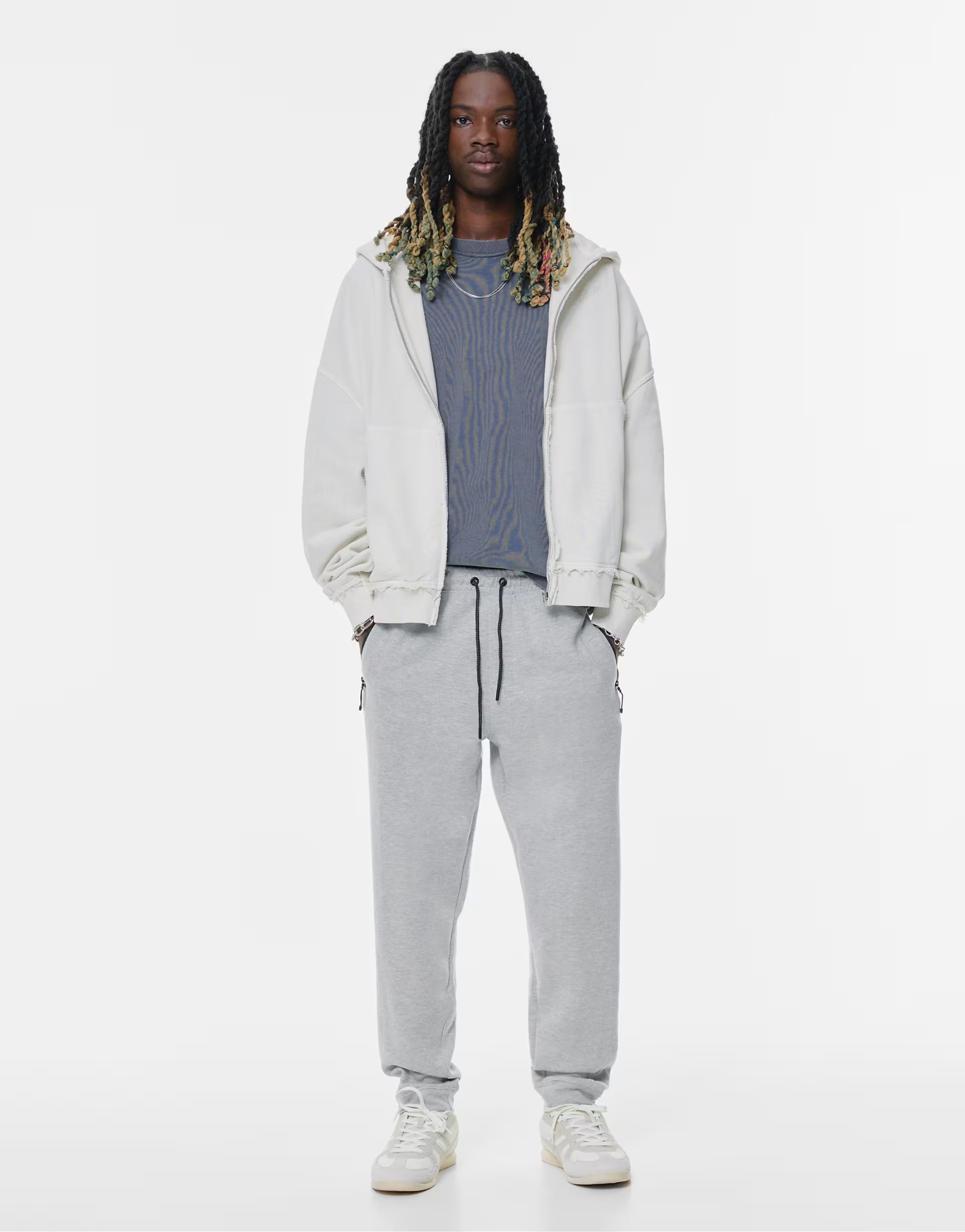 ASOS Pull&Bear Tracksuit jogger trousers in grey marl - 1
