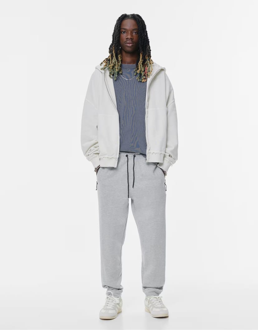 ASOS Pull&Bear Tracksuit jogger trousers in grey marl - 1