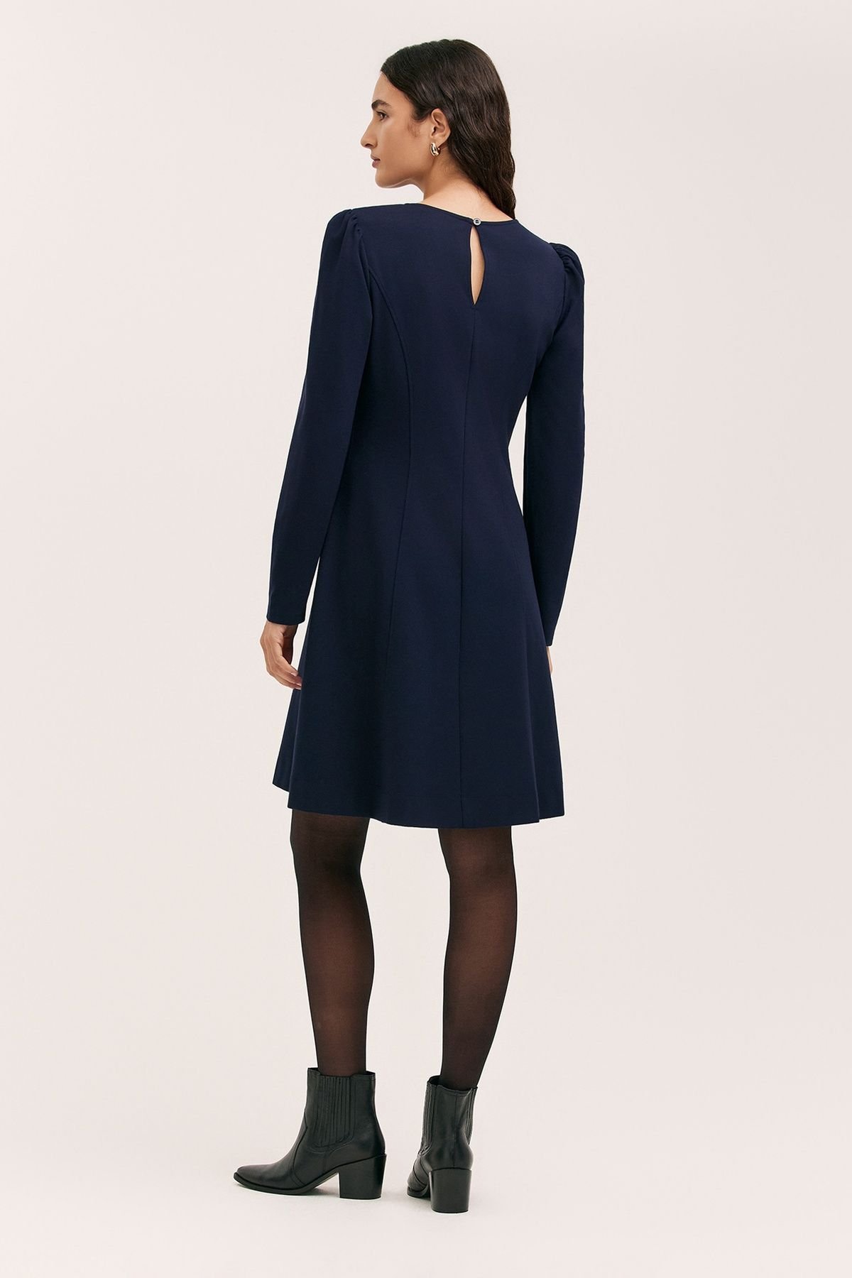 Finery London Finery London Women's Eva Ponte Jersey Dress in Dark Navy - 3