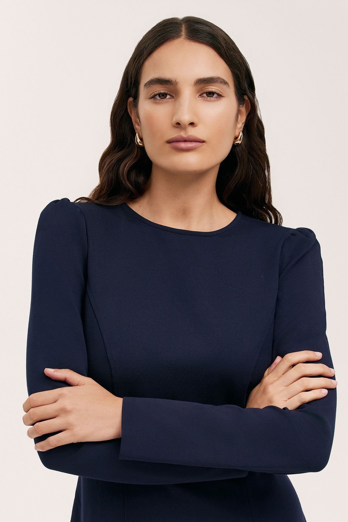 Finery London Finery London Women's Eva Ponte Jersey Dress in Dark Navy - 4