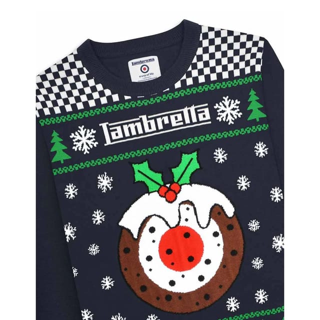 Lambretta Lambretta Men's AW25 Target Christmas Jumper in Navy - 3