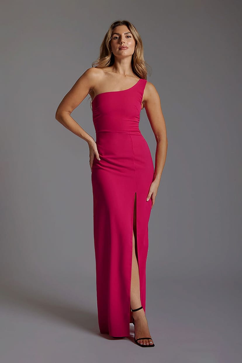 Vesper Vesper Women's One Shoulder Maxi Dress in Pink - 1