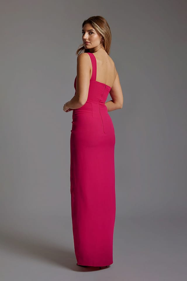 Vesper Vesper Women's One Shoulder Maxi Dress in Pink - 3