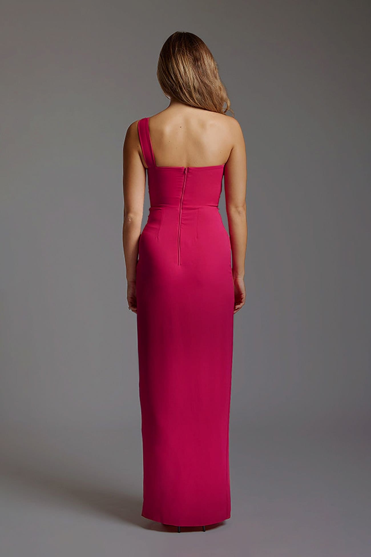 Vesper Vesper Women's One Shoulder Maxi Dress in Pink - 4