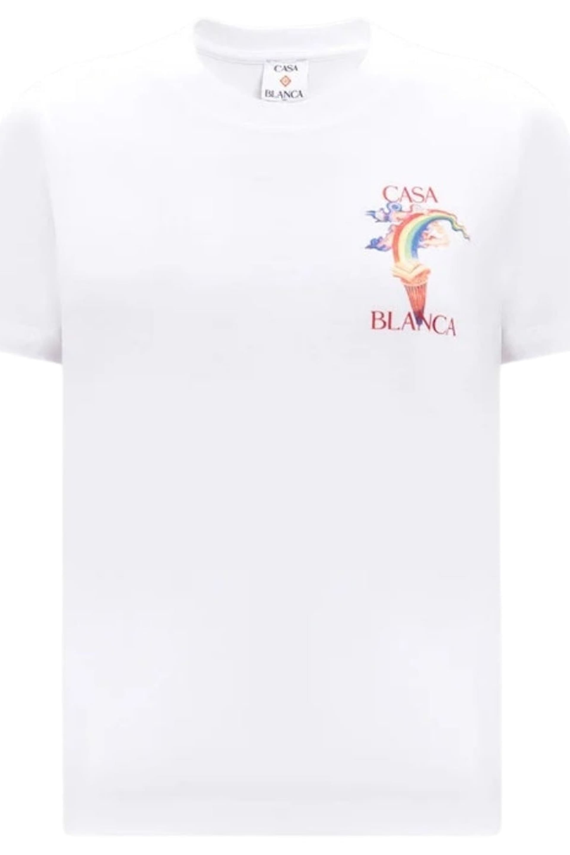 Casablanca Casablanca Men's Nature Teacher Short Sleeve Round T-shirt in White