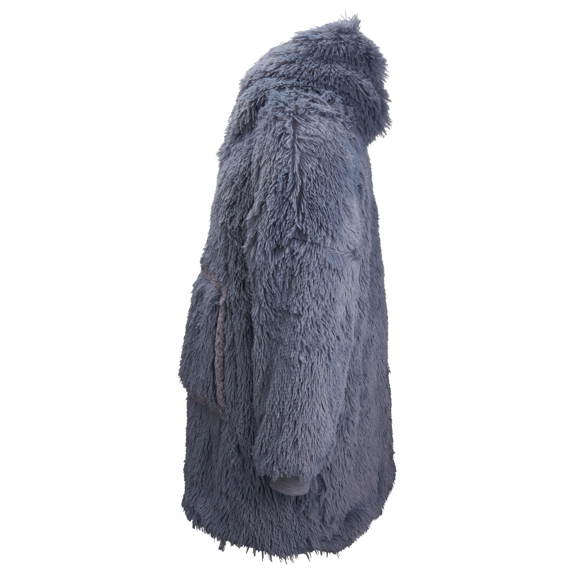 Ribbon Ribbon Men's Sherpa Reversible Oversized Hoodie in Grey - 3