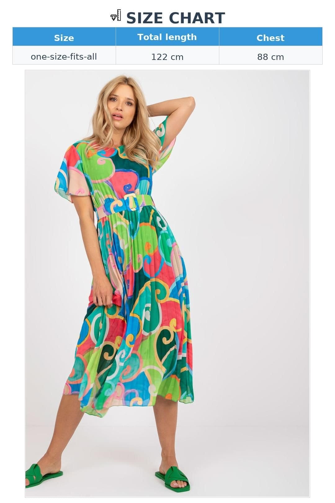 Love Lace Love Lace Women's Italy Summer Flared Belted Lined Dress in Green - 4