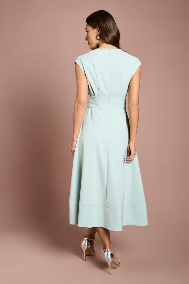 Coast Coast Women's Belted Crepe Dress in Mint - 3