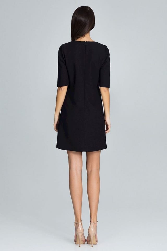 Love Lace Love Lace Women's Elegant Ruffle Wrap Cocktail Dress in Black - 2