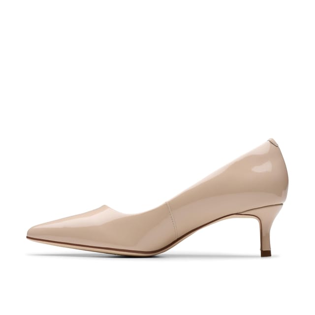 Clarks Clarks Women's Zarey Court Sand Patent Court Shoes, Slip Ons, Heels in Beige - 2