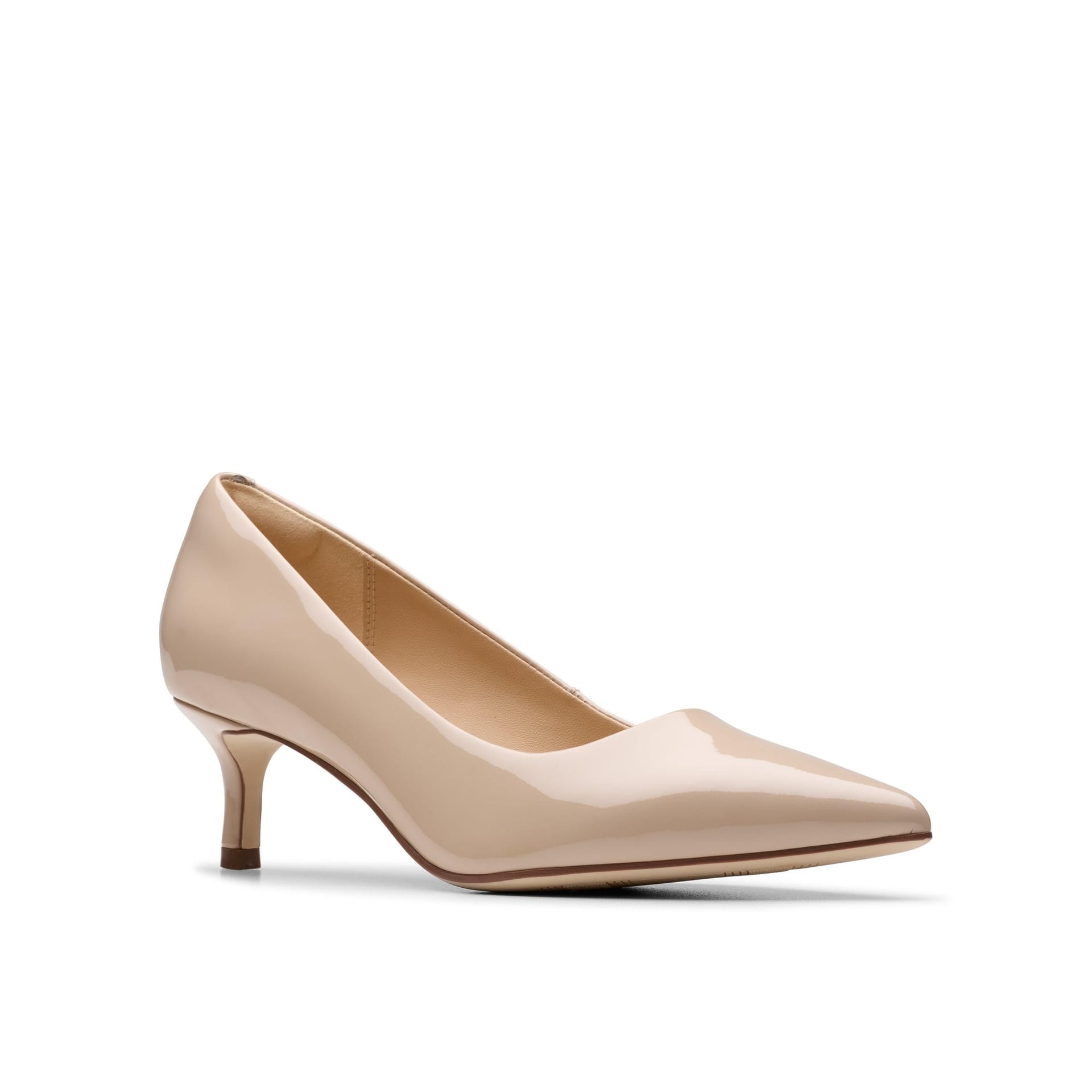 Clarks Clarks Women's Zarey Court Sand Patent Court Shoes, Slip Ons, Heels in Beige - 4