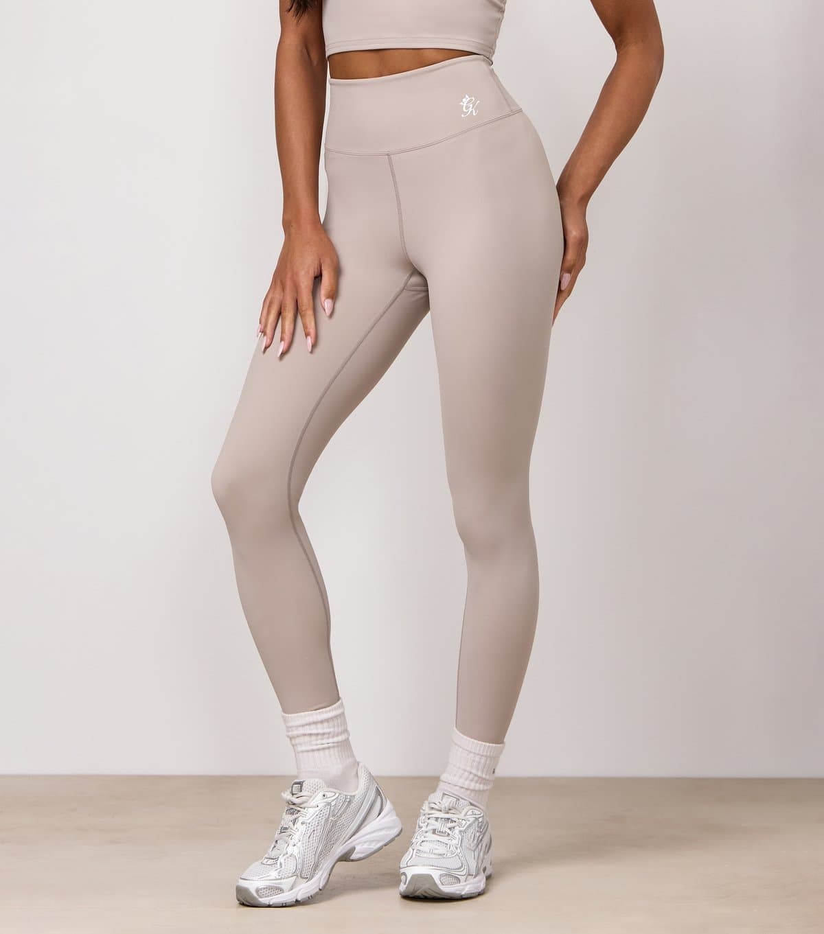 Gym King Women's Stone 365 Logo Print Leggings Gym King New Look